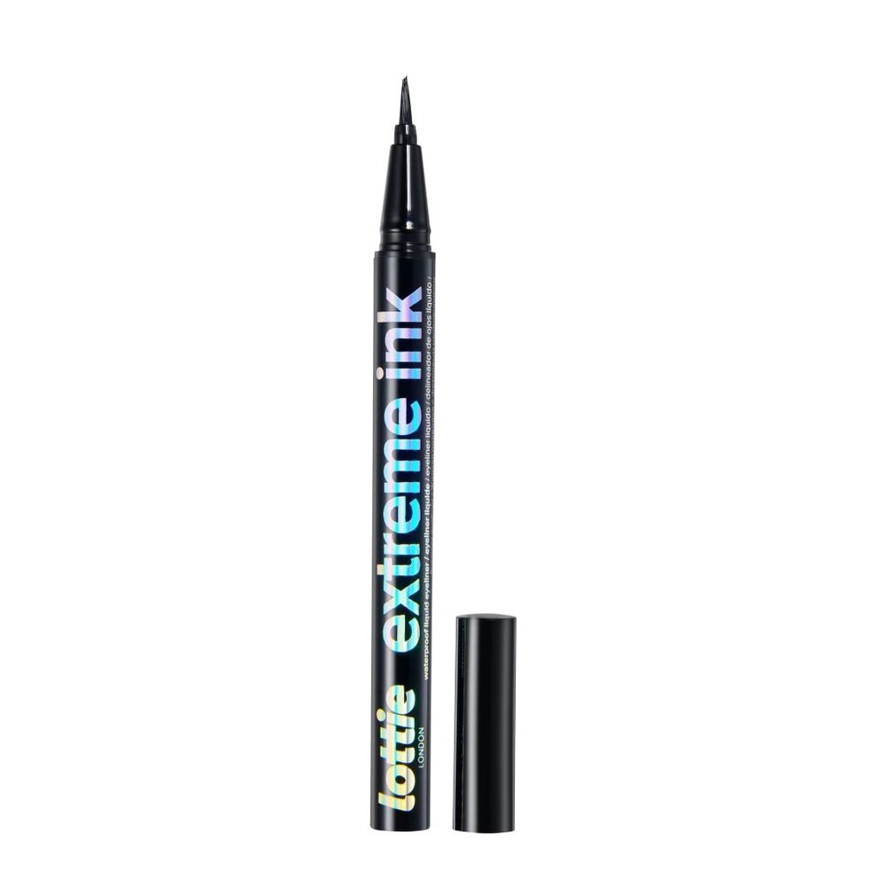 Lottie London Extreme Ink, Waterproof Brush Tip Liquid Eyeliner, 100% Vegan, Bla